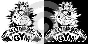 Vector design for a gym with an abstract image of a strong rhino