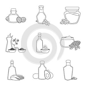 Vector design of healthy  and vegetable  sign. Collection of healthy  and organics vector icon for stock.