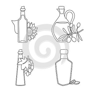 Vector design of healthy and vegetable symbol. Set of healthy and organics stock vector illustration.