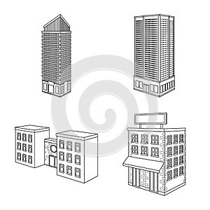 Vector design of home and apartment icon. Collection of home and modern stock vector illustration. photo