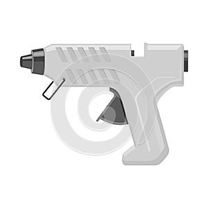 Vector design of hotmelt and gun symbol. Web element of hotmelt and pistol stock symbol for web.