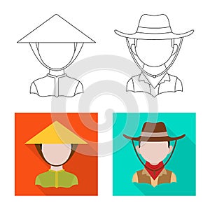 Vector design of imitator and resident sign. Set of imitator and culture vector icon for stock.