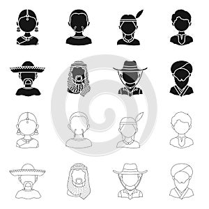 Vector design of imitator and resident symbol. Set of imitator and culture stock vector illustration.