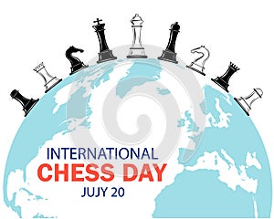 Vector design for International Chess Day 20 July.