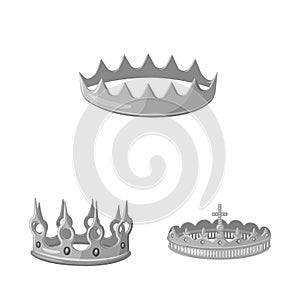 Vector design of jewel and vip logo. Set of jewel and nobility stock vector illustration.