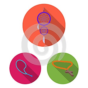 Vector design of jewelery and necklace icon. Set of jewelery and pendent stock vector illustration.