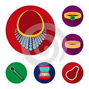 Vector design of jewelery and necklace sign. Collection of jewelery and pendent vector icon for stock.