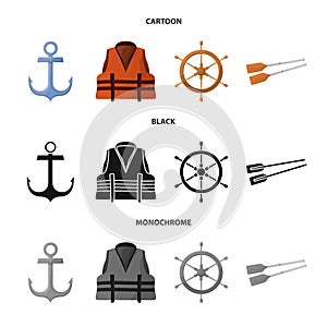 Vector design of journey and seafaring icon. Set of journey and vintage stock vector illustration.