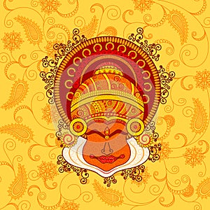 Vector design of kathakali dancer's face