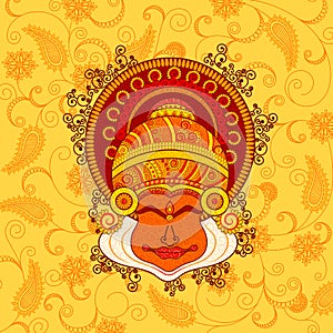 Vector design of kathakali dancer's face photo