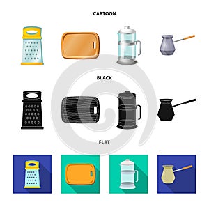 Vector design of kitchen and cook icon. Set of kitchen and appliance stock symbol for web.