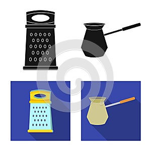 Vector design of kitchen and cook icon. Set of kitchen and appliance stock vector illustration.