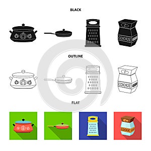 Vector design of kitchen and cook sign. Collection of kitchen and appliance stock vector illustration.