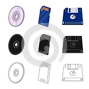 Vector design of laptop and device icon. Set of laptop and server stock vector illustration.