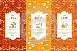 Vector design layouts - natural honey collection