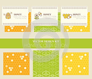 Vector design layouts - natural honey collection