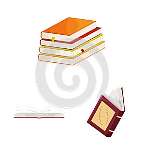 Vector design of library and bookstore sign. Collection of library and literature stock symbol for web.