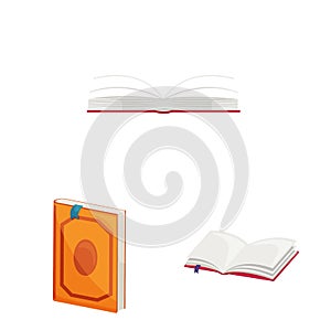 Vector design of library and bookstore sign. Set of library and literature stock symbol for web.
