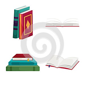 Vector design of library and bookstore sign. Set of library and literature stock vector illustration.