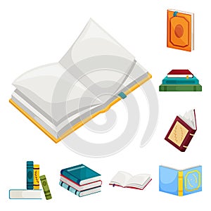 Vector design of library and bookstore  symbol. Collection of library and literature  vector icon for stock.