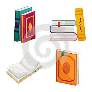 Vector design of library and bookstore symbol. Collection of library and literature vector icon for stock.