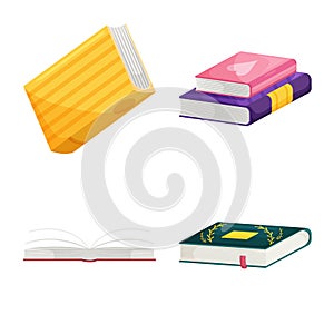 Vector design of library and bookstore  symbol. Set of library and literature  vector icon for stock.