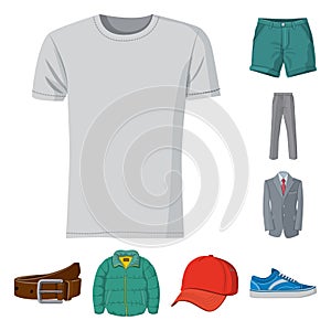 Vector design of man and clothing icon. Collection of man and wear stock vector illustration.