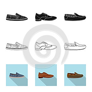 Vector design of man and foot icon. Collection of man and wear stock vector illustration. photo