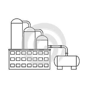 Vector design of manufactory and buildings logo. Set of manufactory and processing stock symbol for web.