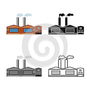 Vector design of manufactory and fuel icon. Set of manufactory and oil stock vector illustration.