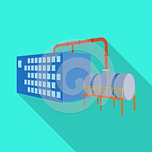 Vector design of manufactory and plant sign. Set of manufactory and steel stock symbol for web.