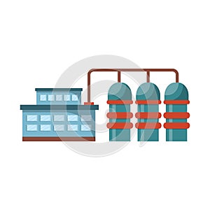Vector design of manufactory and powerhouse icon. Collection of manufactory and urban vector icon for stock.