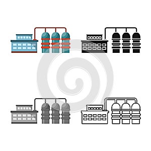 Vector design of manufactory and powerhouse sign. Collection of manufactory and urban stock vector illustration.