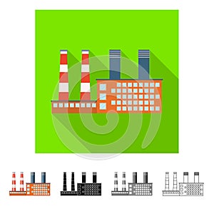 Vector design of manufactory and urban icon. Collection of manufactory and new vector icon for stock.