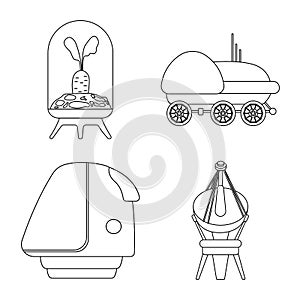 Vector design of mars and space icon. Set of mars and planet stock vector illustration.