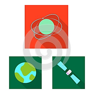 Vector design of mars and space sign. Set of mars and planet vector icon for stock.