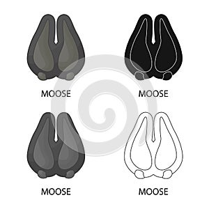 Vector design of moose and hoof logo. Set of moose and tracks vector icon for stock. photo