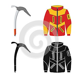 Vector design of mountaineering and peak symbol. Set of mountaineering and camp stock vector illustration.