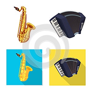 Vector design of music and tune icon. Collection of music and tool stock symbol for web.