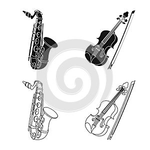 Vector design of music and tune logo. Set of music and tool stock symbol for web.