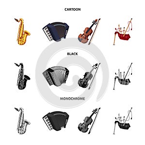 Vector design of music and tune sign. Collection of music and tool stock symbol for web.