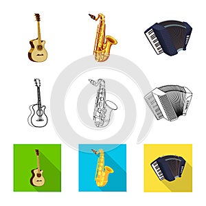 Vector design of music and tune symbol. Set of music and tool stock symbol for web.