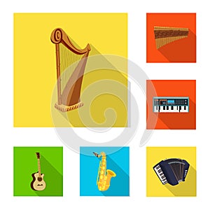 Vector design of music and tune symbol. Set of music and tool stock vector illustration.