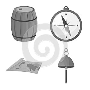 Vector design of nautical and voyage icon. Set of nautical and seafaring stock vector illustration.
