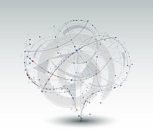Vector design network communication technology on light gray background