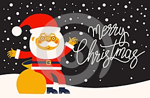 Vector design new year with Santa Claus