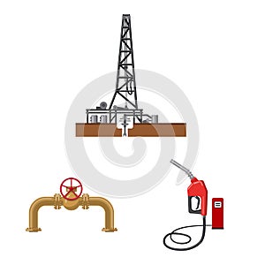 Diseno de aceite a. un conjunto compuesto por aceite a gasolina depósito ilustraciones 