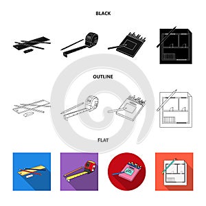 Vector design of pencil and sharpen icon. Set of pencil and color stock vector illustration.