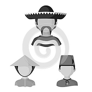 Vector design of person and culture logo. Set of person and race vector icon for stock. photo
