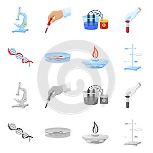 Vector design of pharmacy and education sign. Set of pharmacy and pharmacology vector icon for stock.